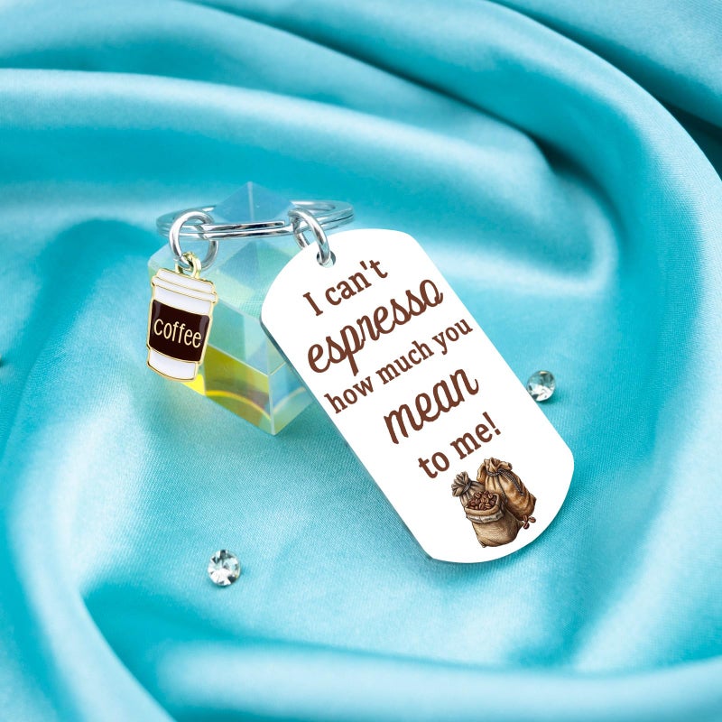 Aisity Coffee Gift Basket Stuff Cute Coffee Keychain Gifts for Women Coffees Lovers Co Workers Bestfriend Gift Ideas Coffees Themed Gifts For Birthday Christmas Novelty Accessories Stuff - Image 3